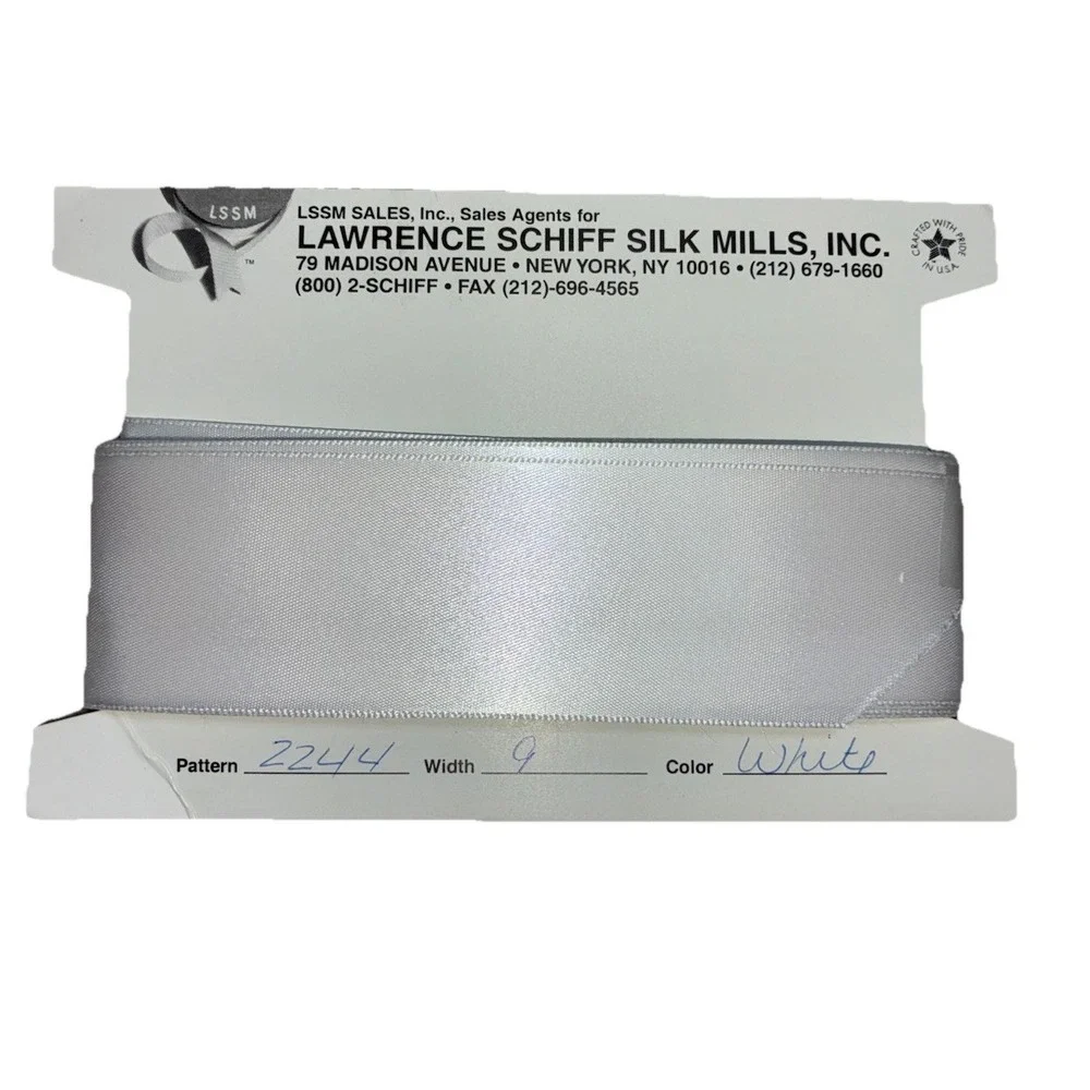 Lawrence Schiff Silk Mills Ribbon White 1.5